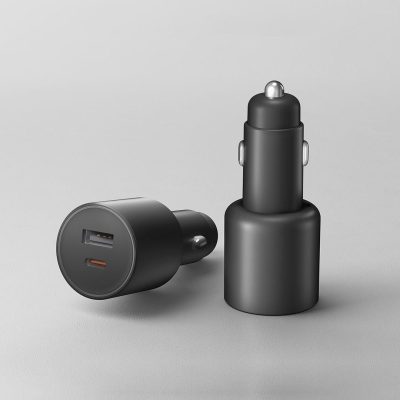شارژر فندکی ۱۰۰ وات مدل 1A1C با دو پورت USB-A و USB-C مناسب شارژ سریع در خودرو
