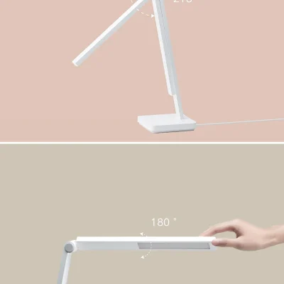 چراغ مطالعه هوشمند شیائومی Mijia Smart Desk Lamp Lite با سری قابل چرخش ۱۸۰ درجه، مناسب تنظیم زاویه نور در میز کار و مطالعه چراغ مطالعه هوشمند شیائومی مدل Smart Desk Lamp Lite با قابلیت چرخش بازو و سری برای تنظیم زاویه نور